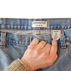 Men's 42x30 Covington Relaxed Fit Jeans 100% Cotton Light Blue Wash